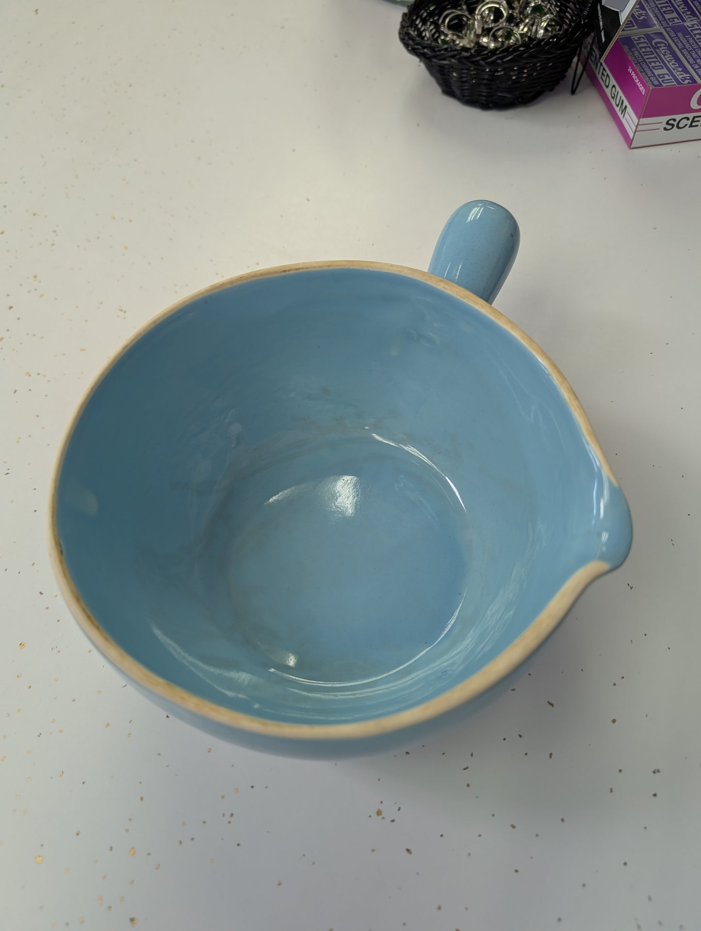 1950s Cronin Blue Tulip Soup/Casserole Crock