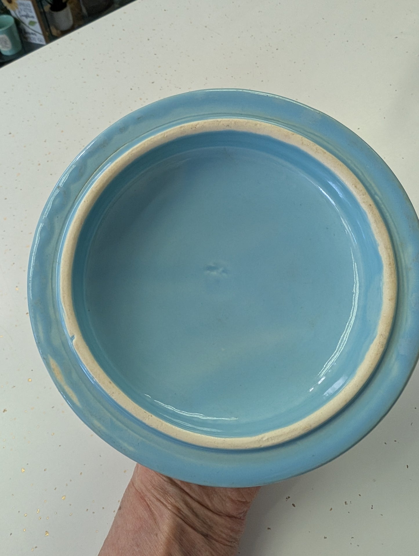 1950s Cronin Blue Tulip Soup/Casserole Crock