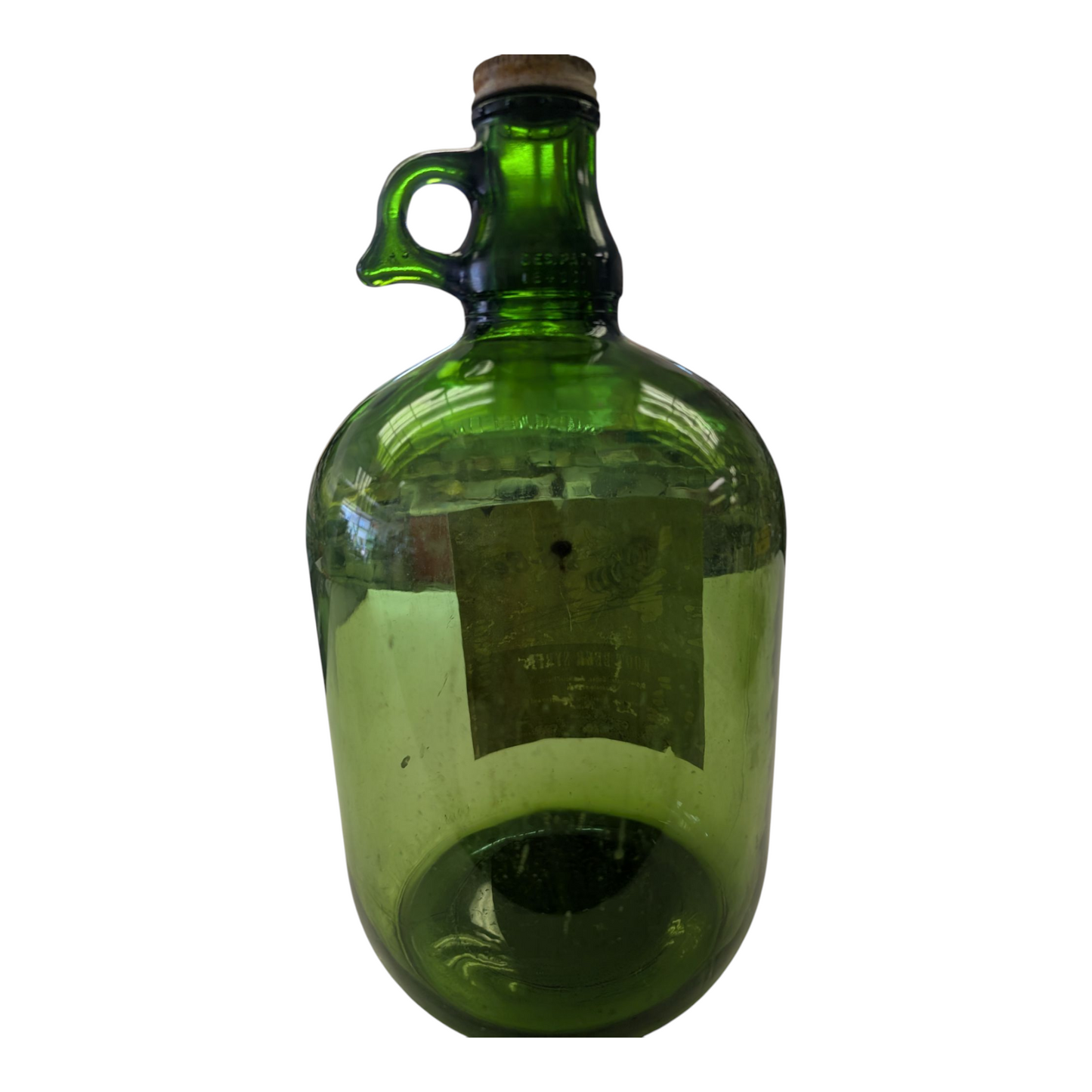 Vintage Green Glass Gallon Jug, Root Beer Syrup, Mix-A-Drink Syrup Co.