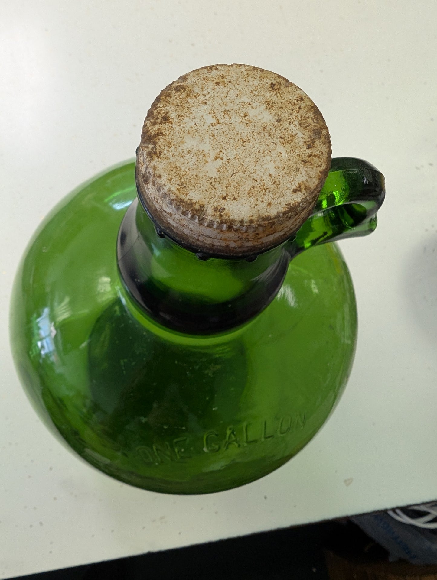 Vintage Green Glass Gallon Jug, Root Beer Syrup, Mix-A-Drink Syrup Co.