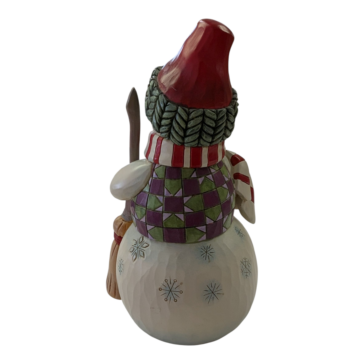 Snowman with Dog Peeking from Broom - "Swept In Love"