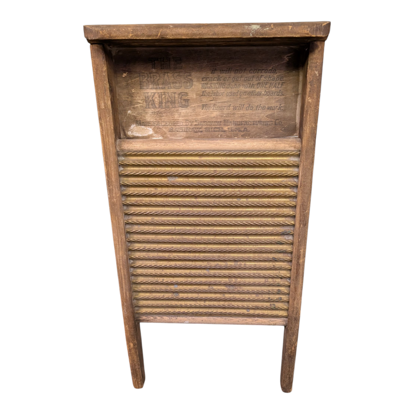 1900s Brass King Washboard #800 by Saginaw Manufacturing