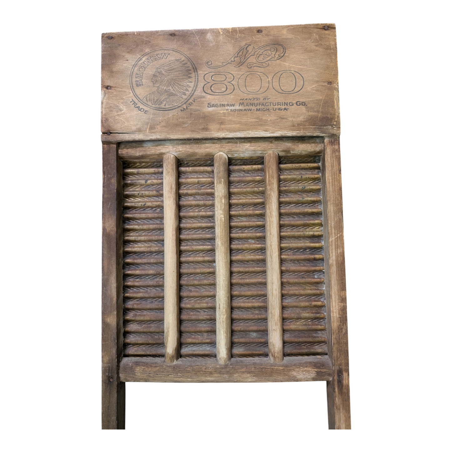 1900s Brass King Washboard #800 by Saginaw Manufacturing