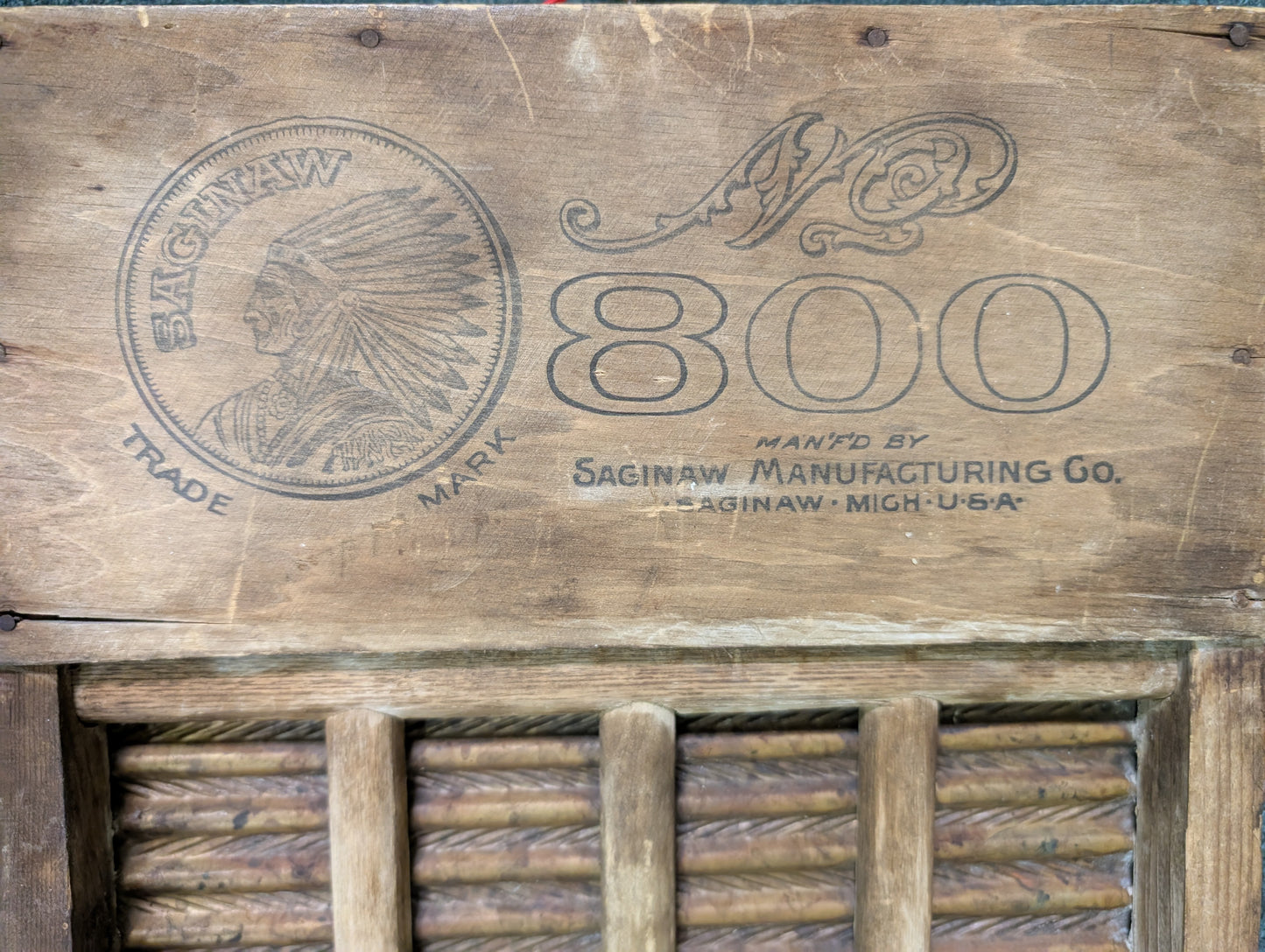 1900s Brass King Washboard #800 by Saginaw Manufacturing