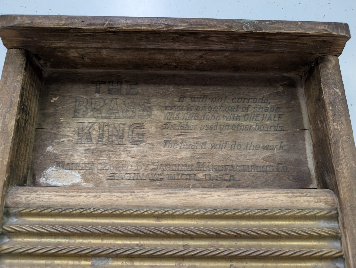 1900s Brass King Washboard #800 by Saginaw Manufacturing
