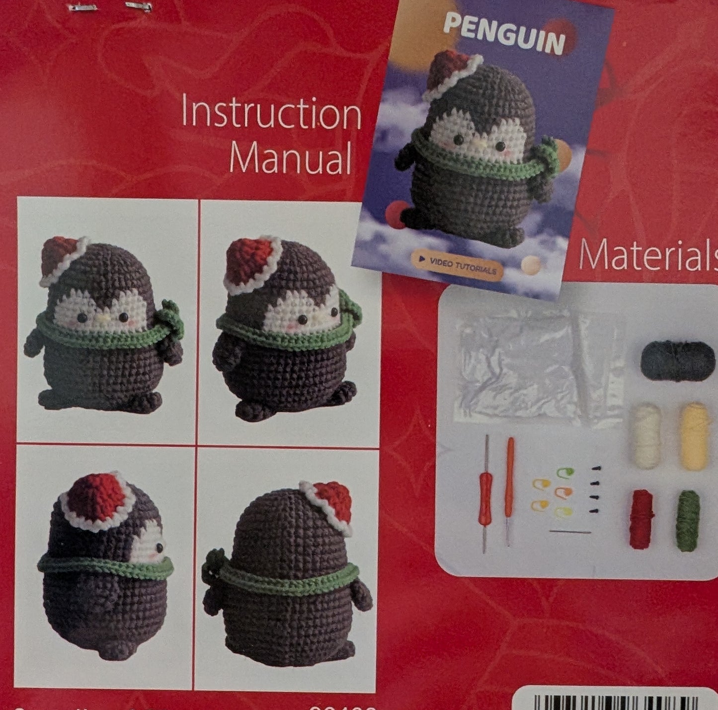 Amigurumi Holiday DIY Crochet Kits – Reindeer, Penguin, Gingerbread Man, Snowman