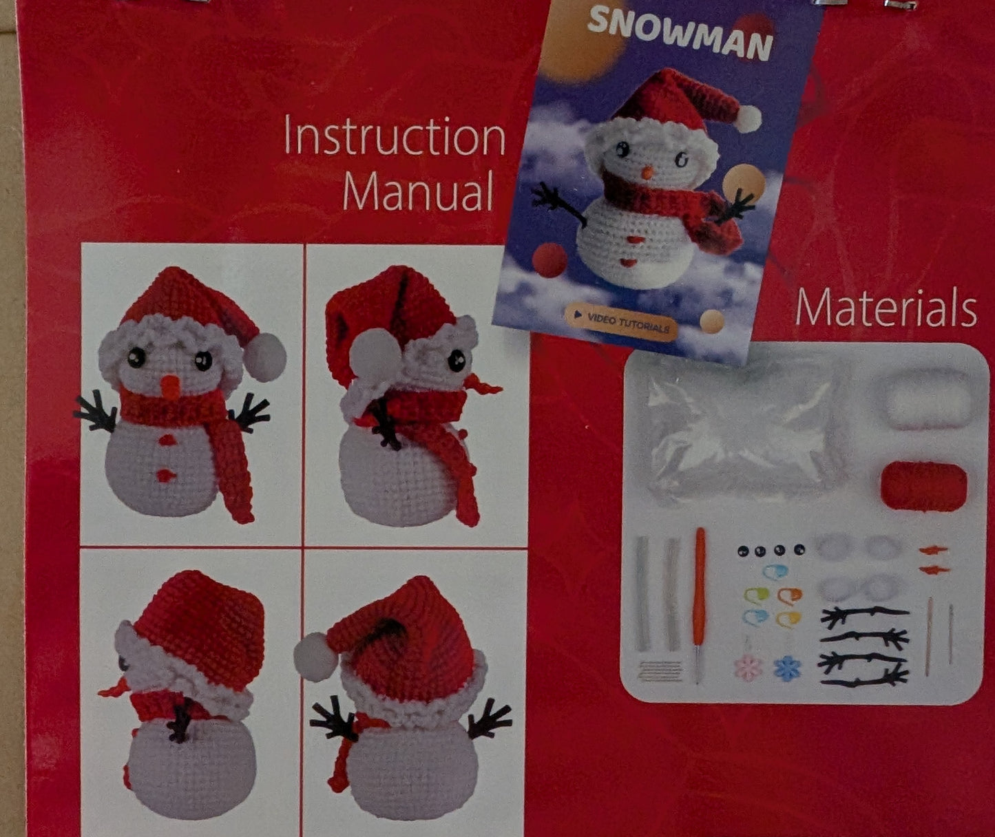 Amigurumi Holiday DIY Crochet Kits – Reindeer, Penguin, Gingerbread Man, Snowman