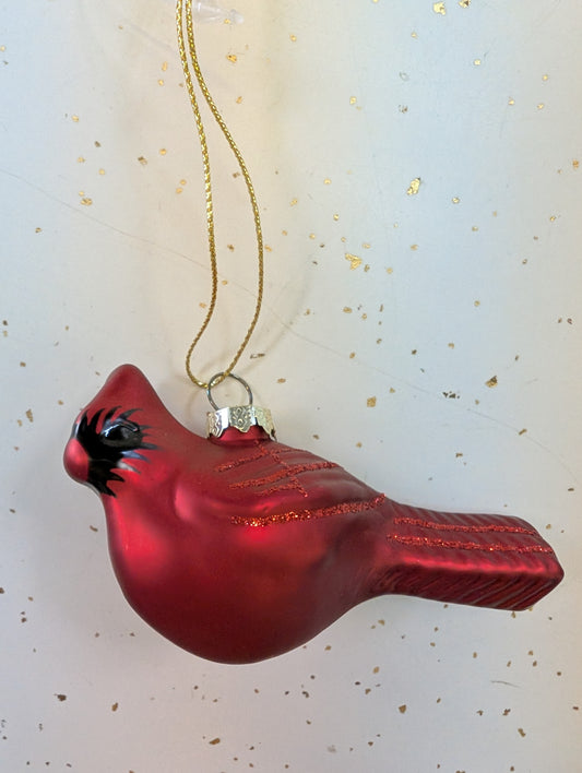 4” Handblown Glass Cardinal Ornament