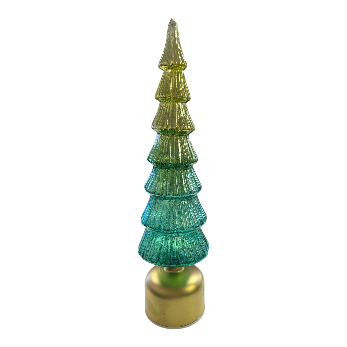 14" Lighted Rotating Mercury Glass Tree with Twinkle Lights & Timer