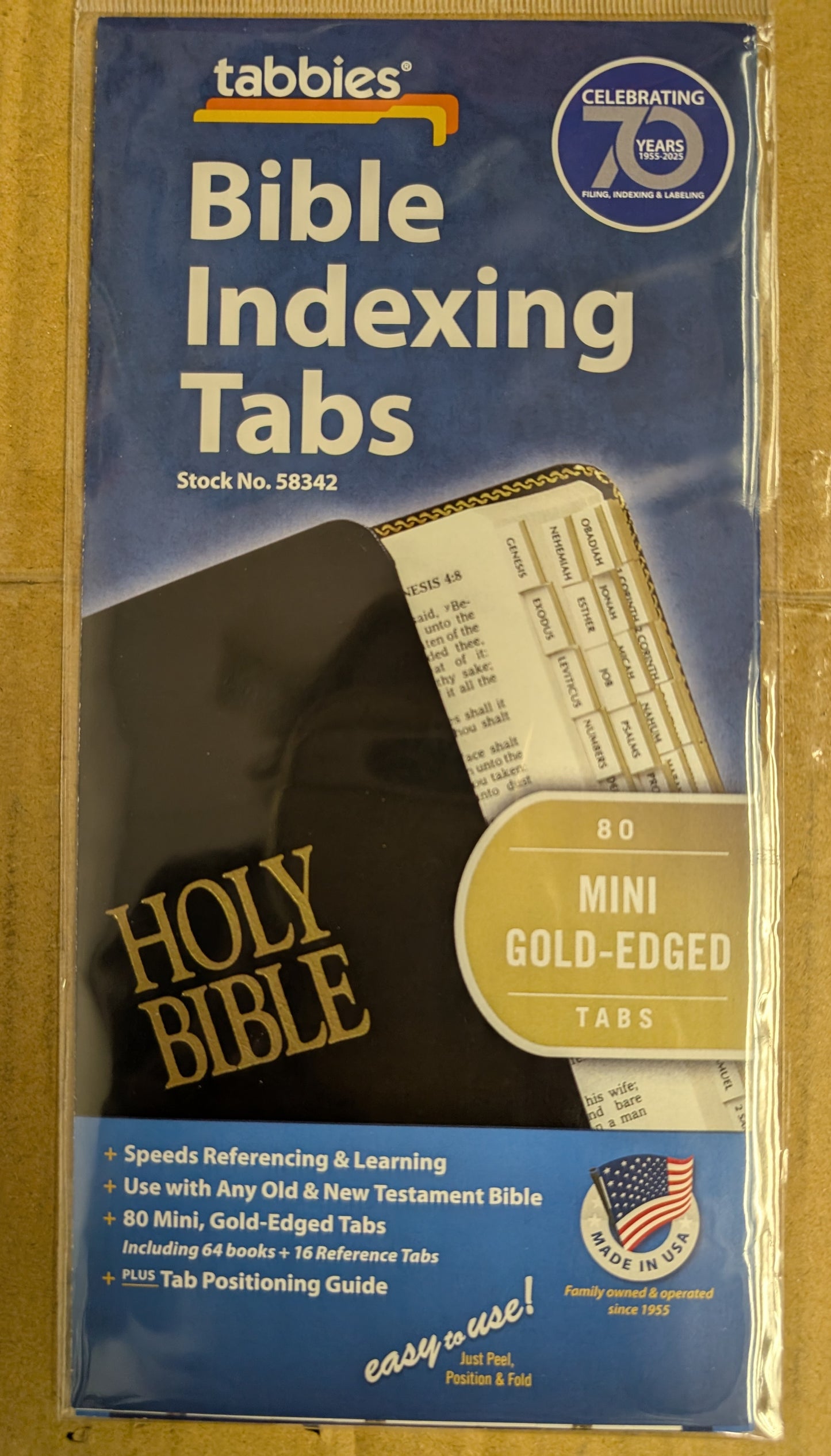 Mini Gold-Edged Bible Index Tabs – Elegant & Easy to Apply