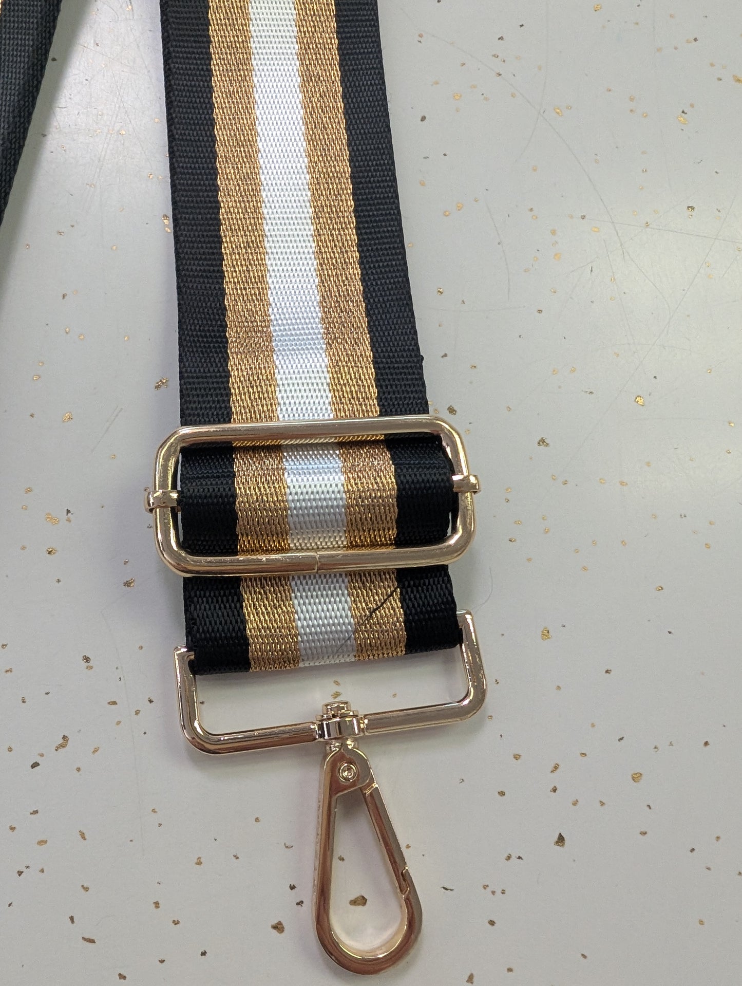 Kedzie® Embroidered Bag Strap – Black 24 Carat