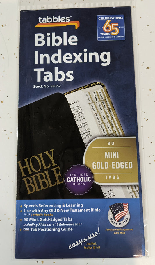 Bible Indexing Tabs - Mini Gold Edged - Catholic