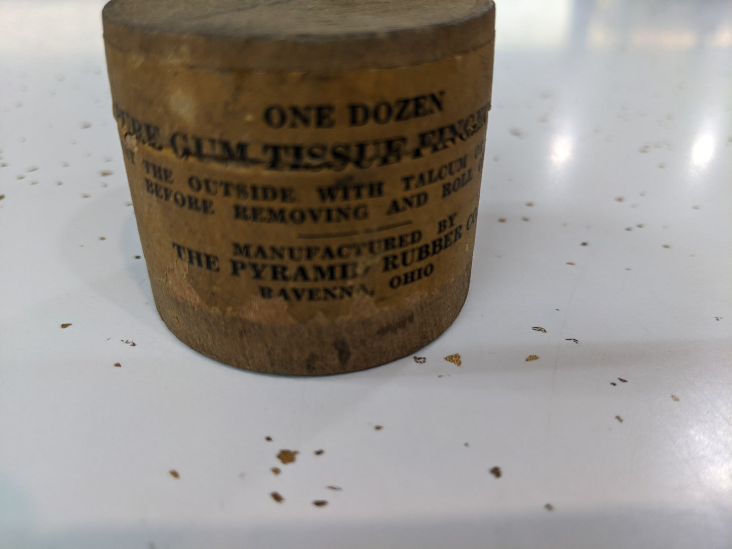 Vintage Container for Gum Tissue Finger Cots