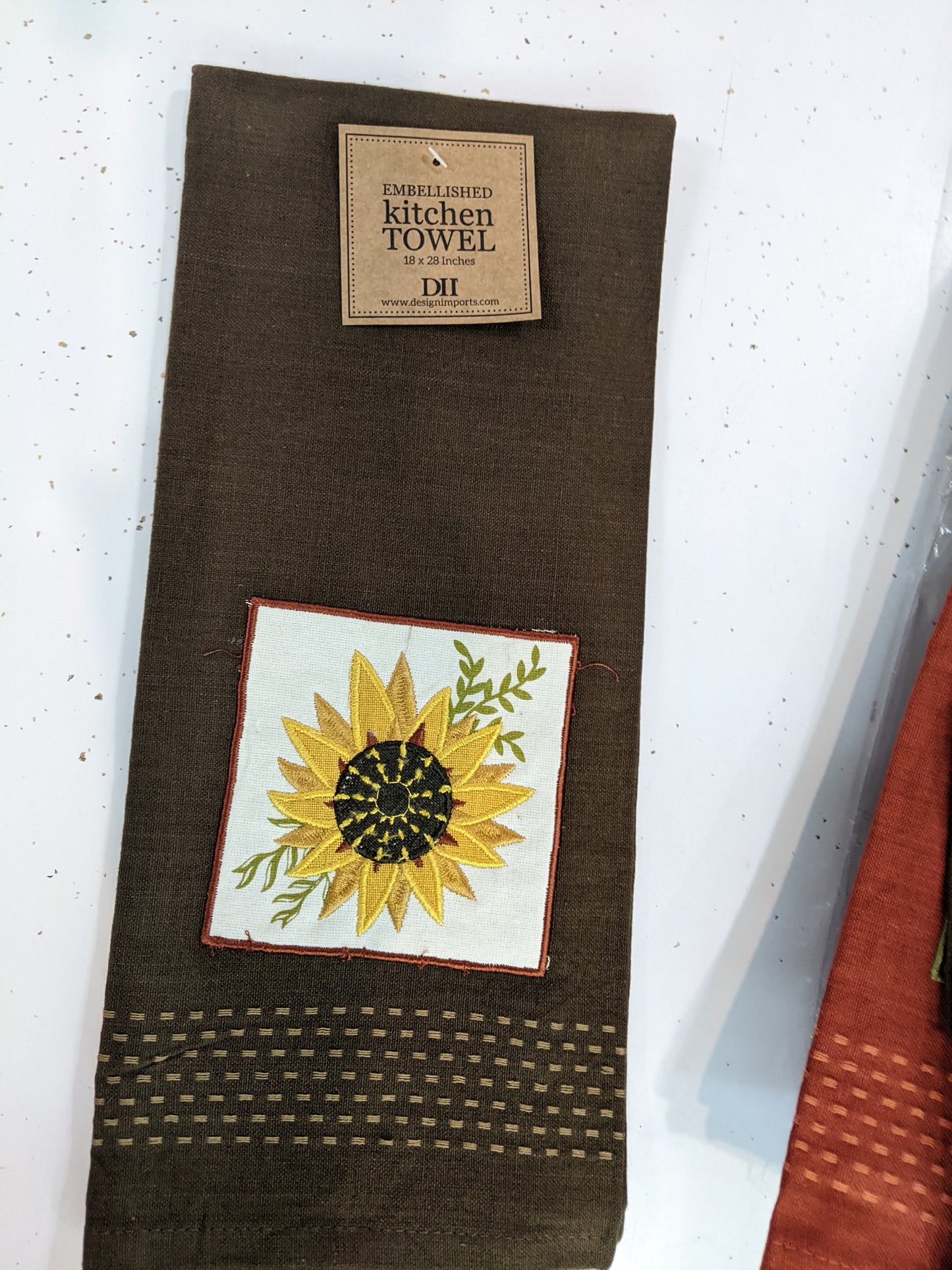 Rustic Sunflower Embellished Dishtowels