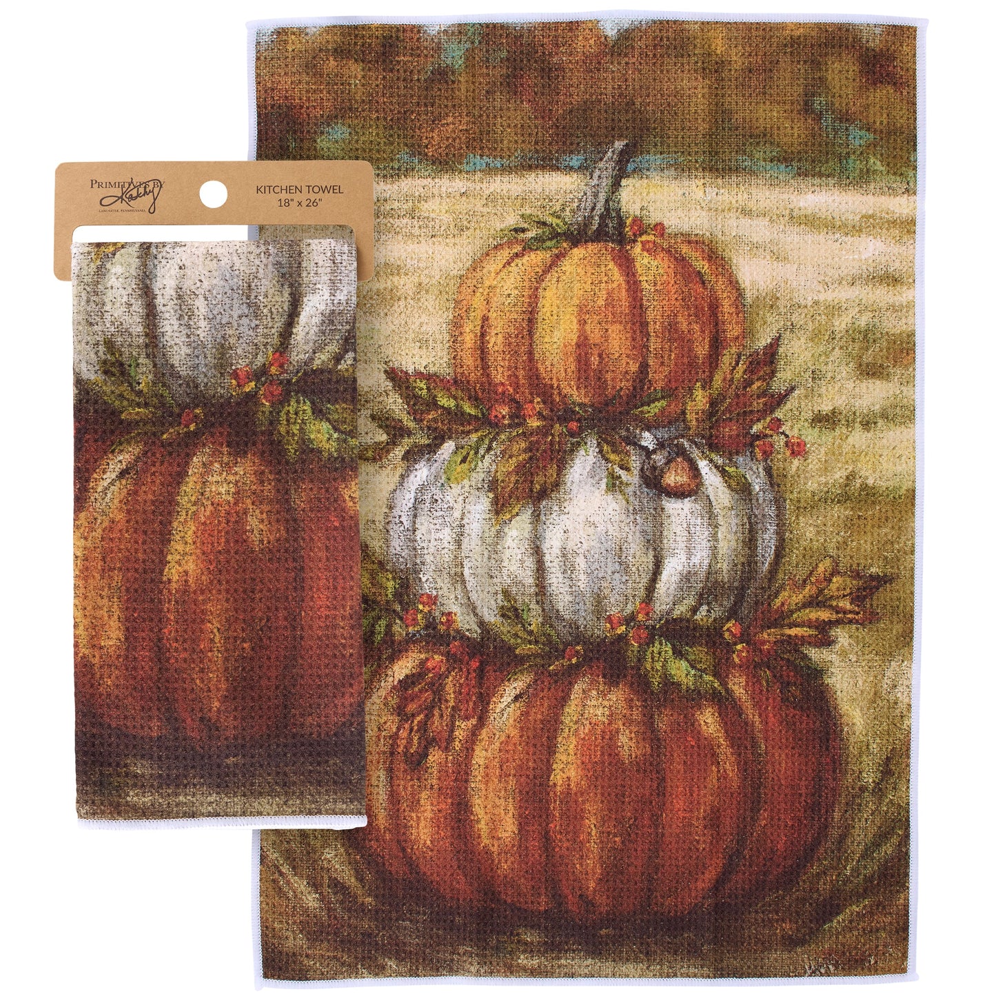Pumpkin Stack Microfiber Kitchen Towel