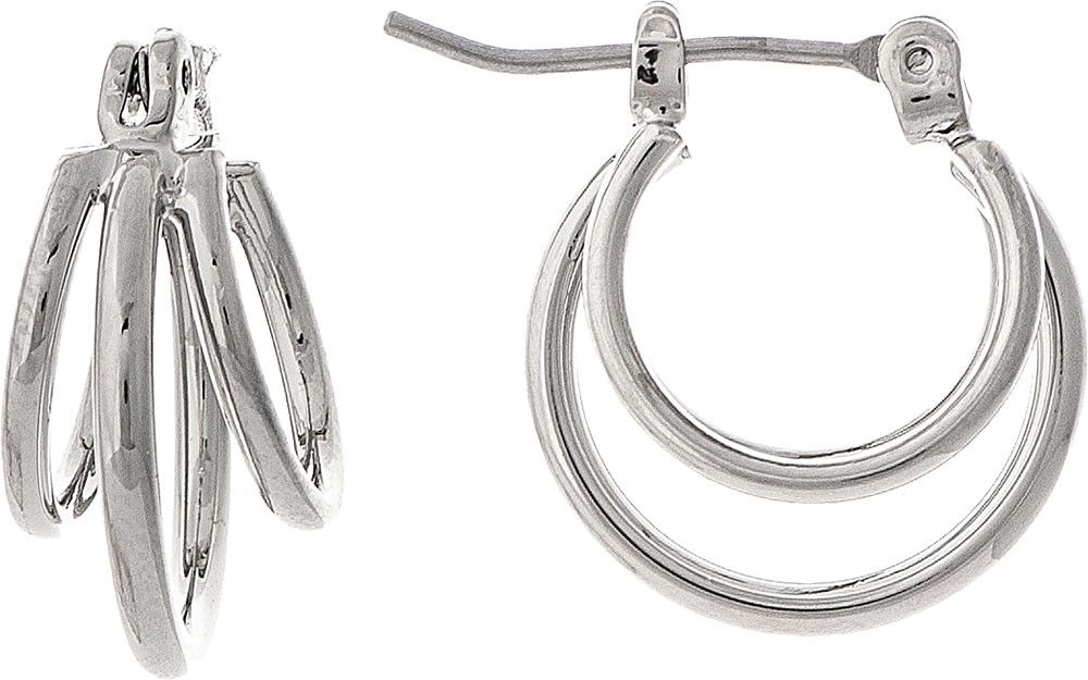 Silver Triple Loopy Hoop Earrings