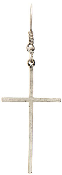 Silver Narrow Cross Earrings
