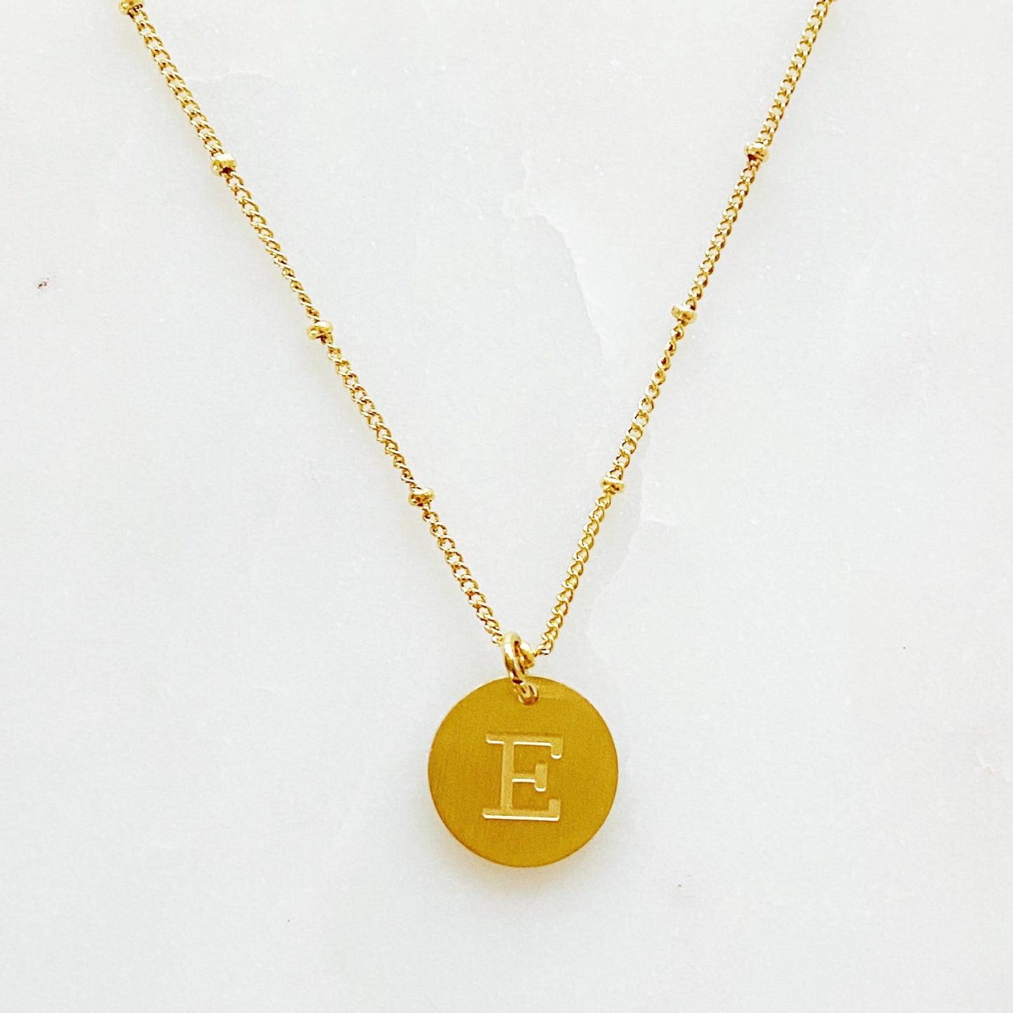 Gold Charm Initial Necklace