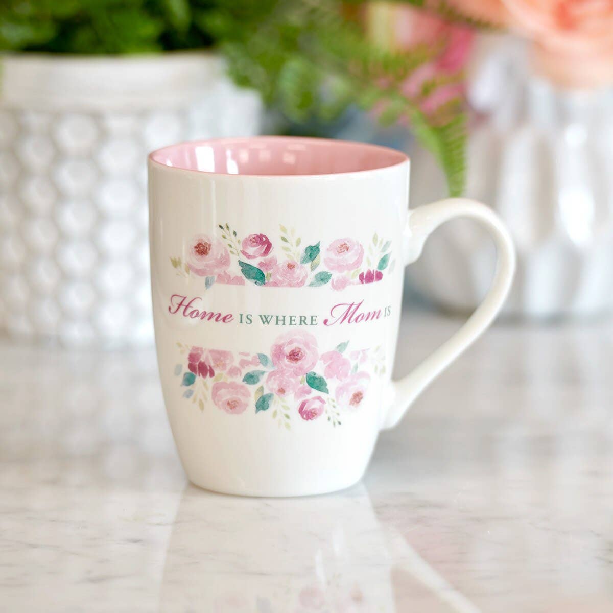 Home Is Where Mom Is – Pink Peony Ceramic Mug