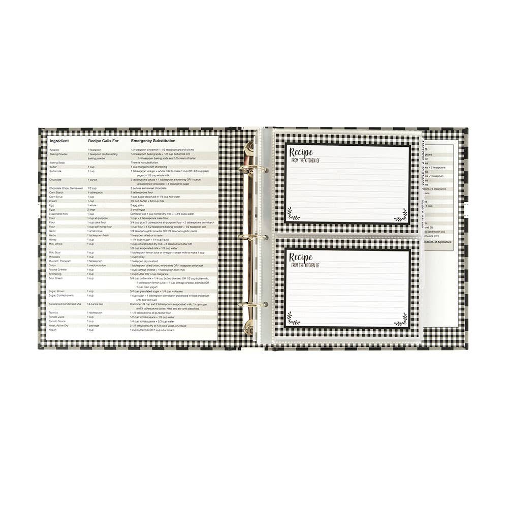 Black / White Check Recipe Binder