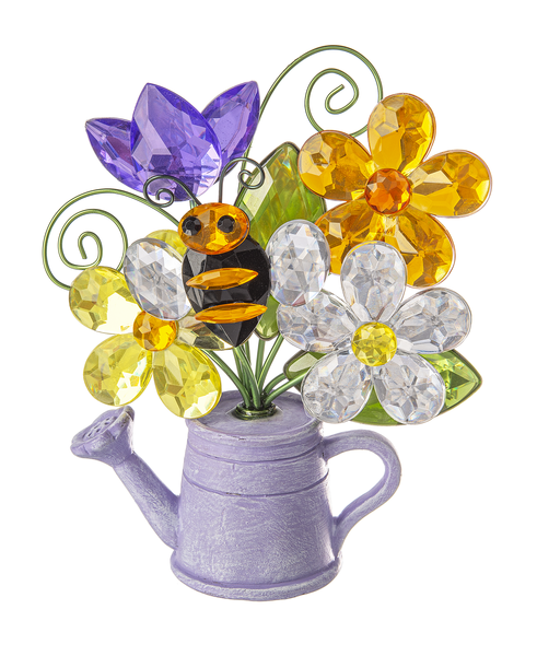 Crystal Expressions Watering Can with Flowers