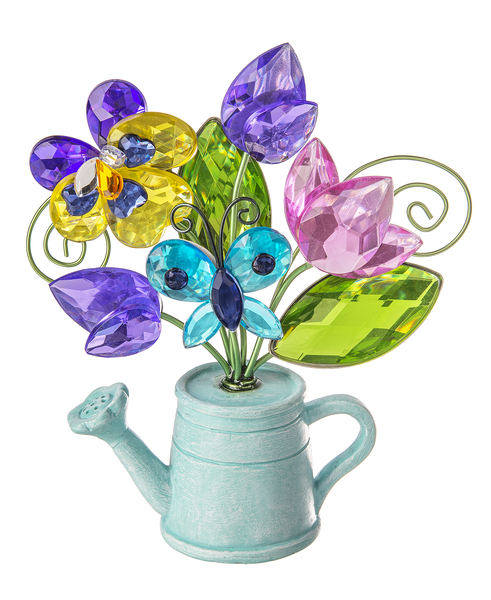 Crystal Expressions Watering Can with Flowers
