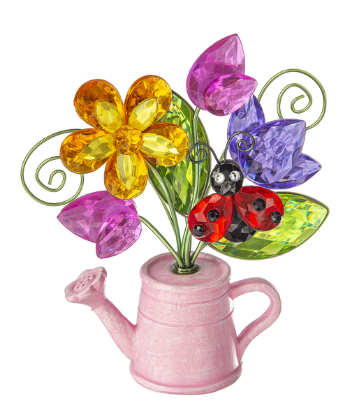Crystal Expressions Watering Can with Flowers