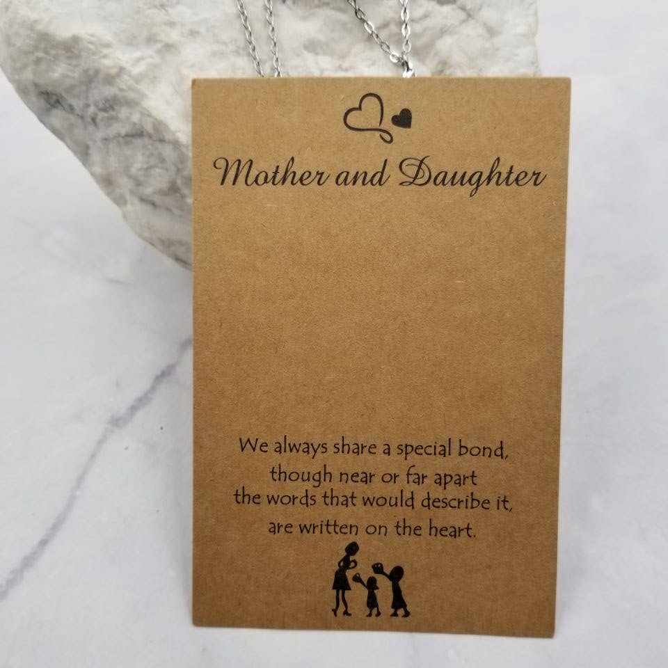 Mom and Daughter Butterfly Heart Necklace - Set Of 2