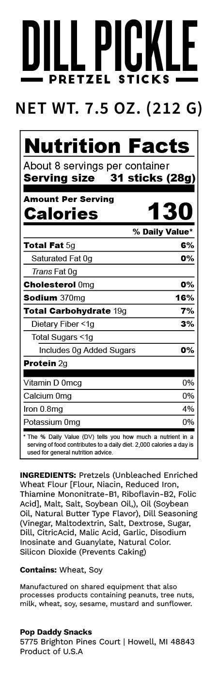 Seasoned Pretzels- 7.5oz - Dill Pickle