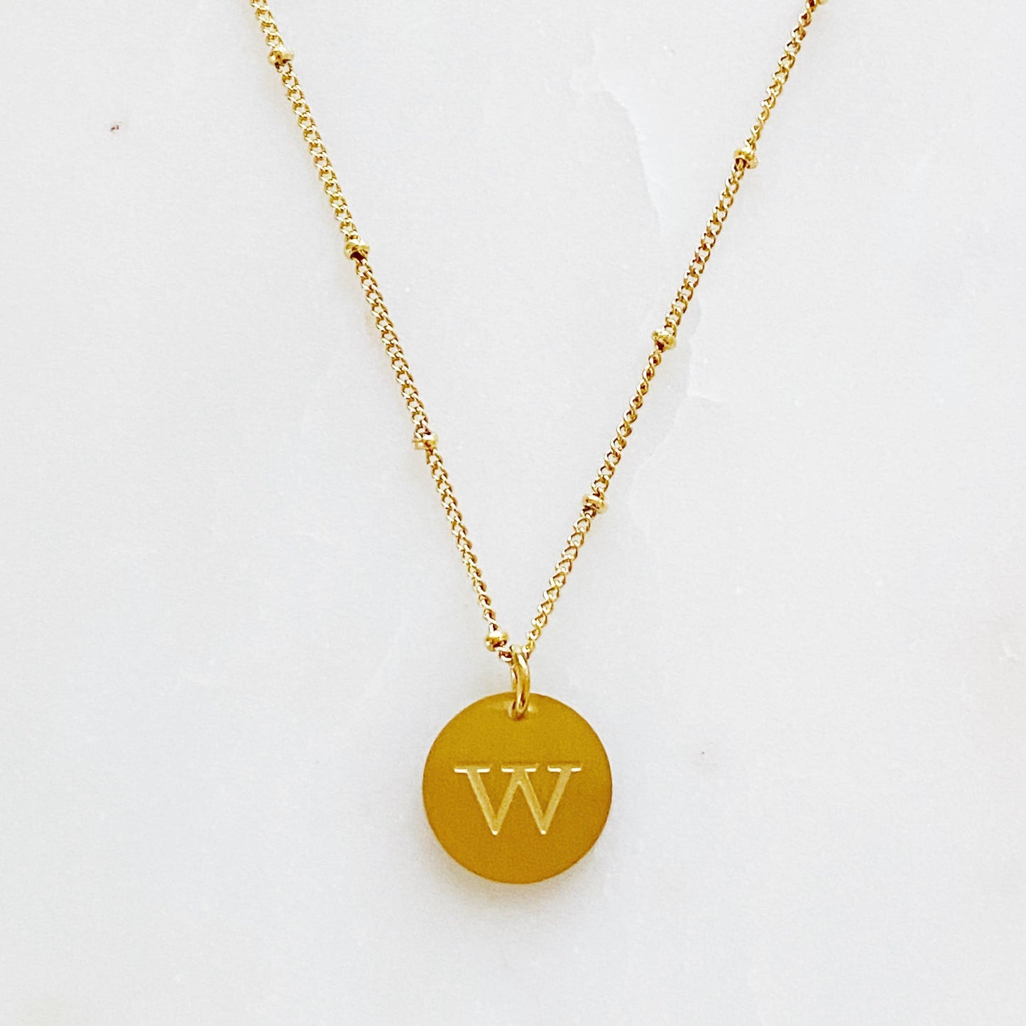 Gold Charm Initial Necklace