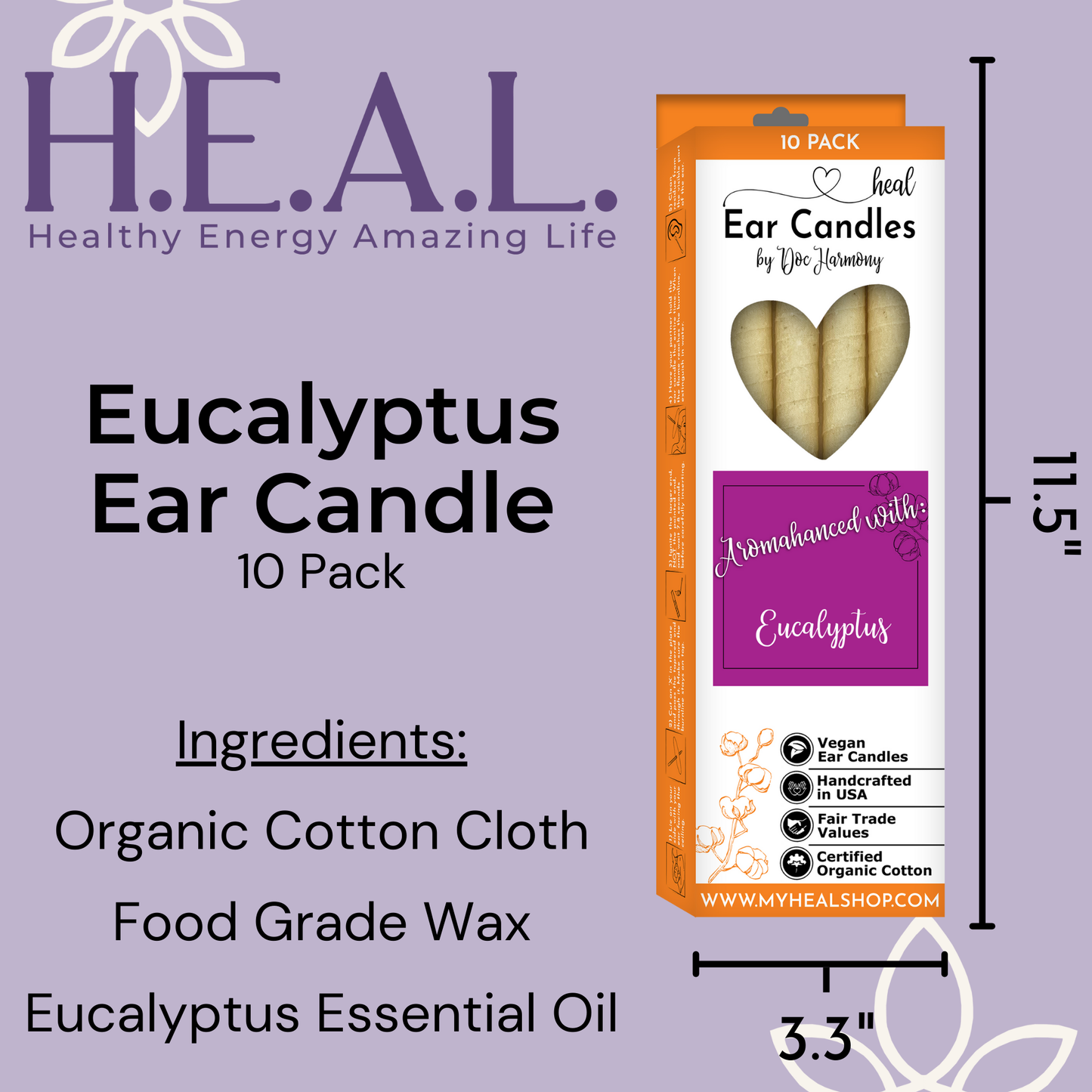 Eucalyptus Ear Candles by Doc Harmony