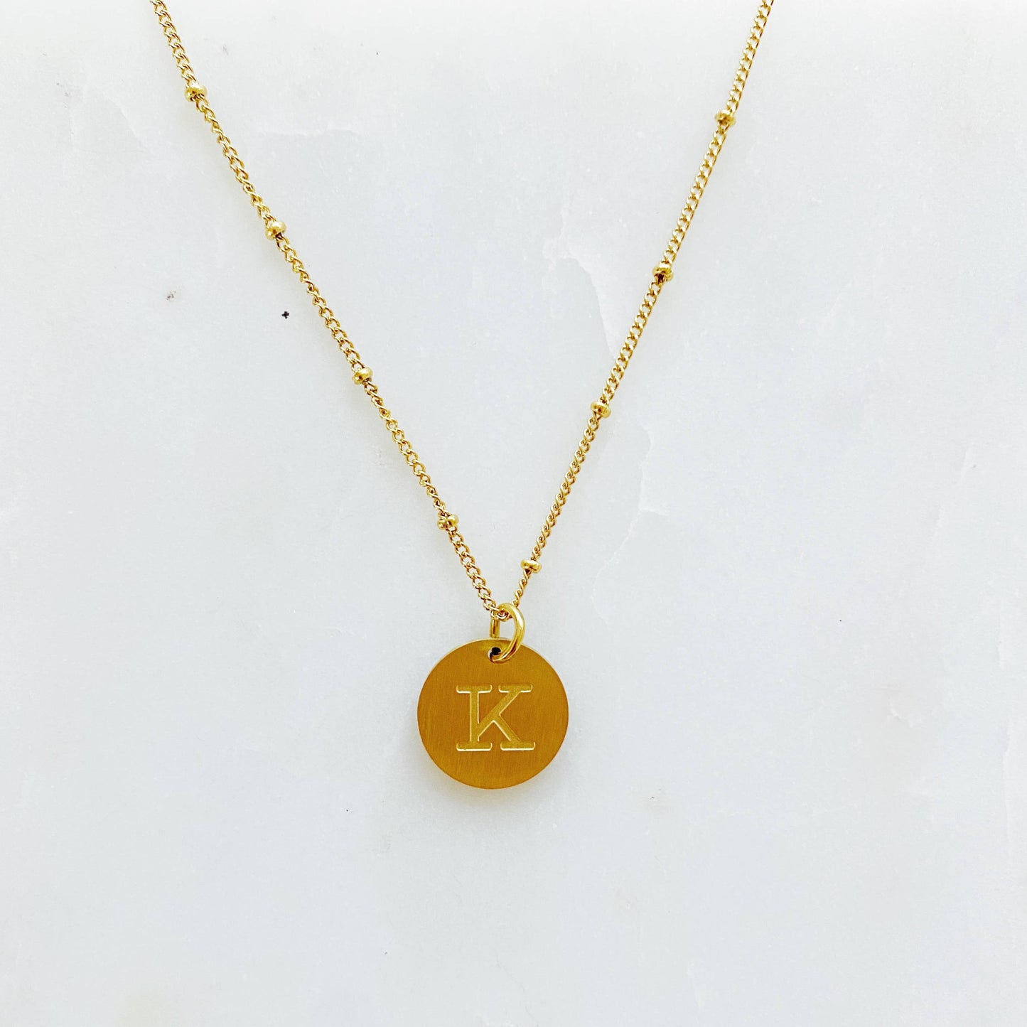 Gold Charm Initial Necklace