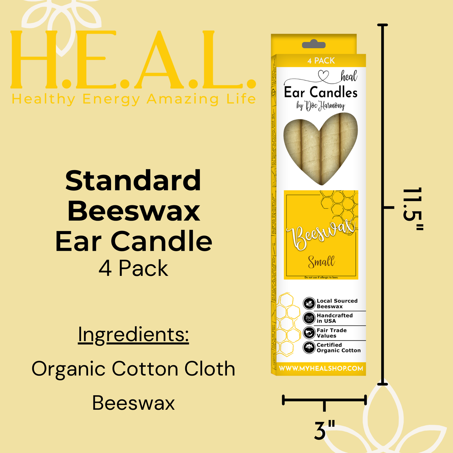 Unscented Beeswax Ear Candles by Doc Harmony