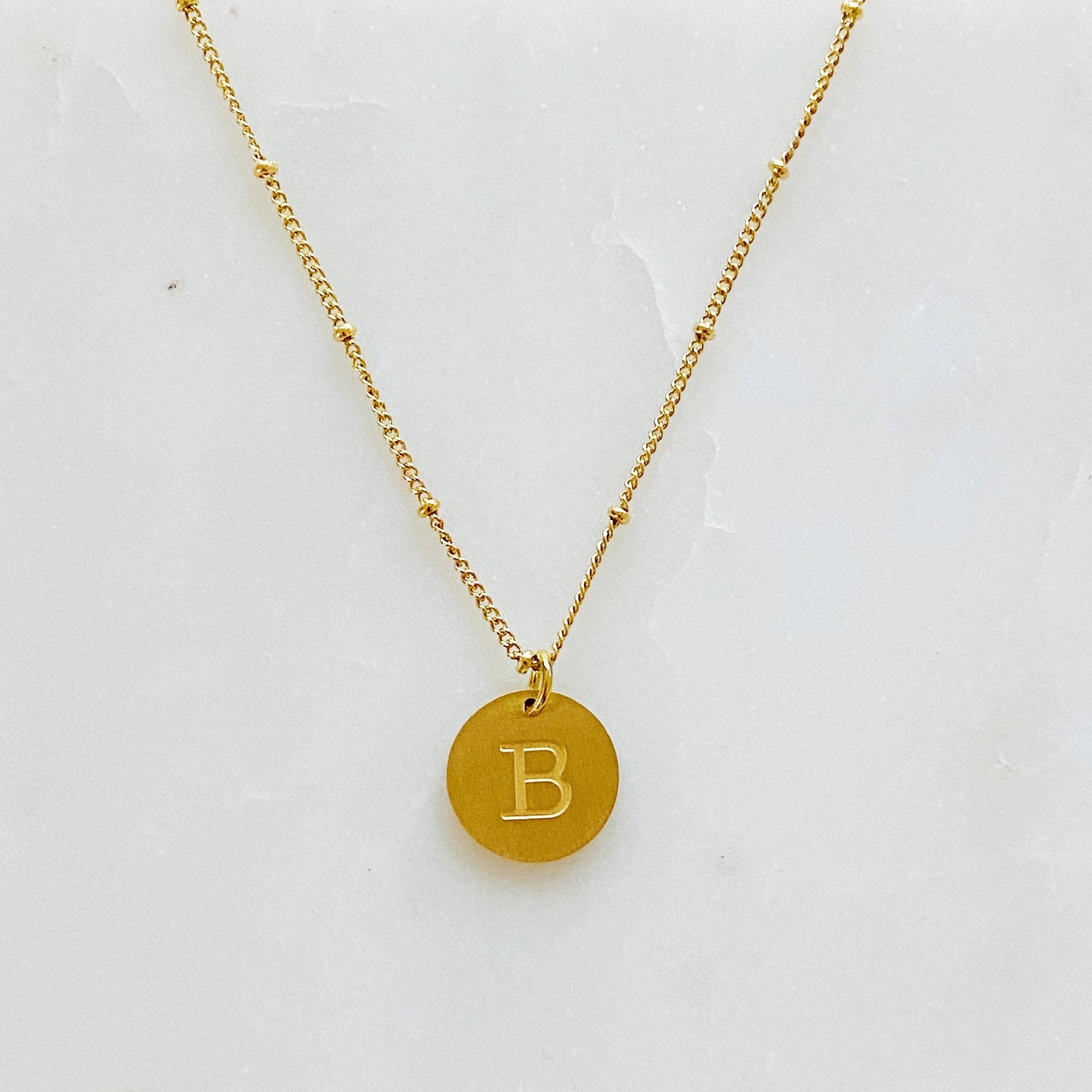 Gold Charm Initial Necklace