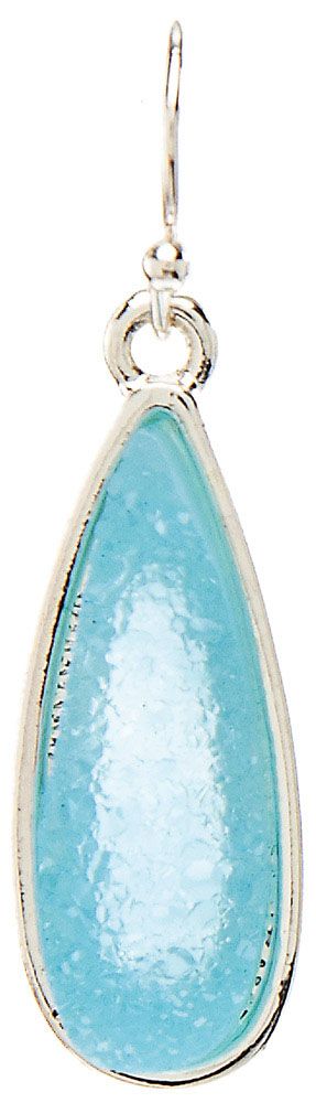 Silver Aqua Druzy Earring