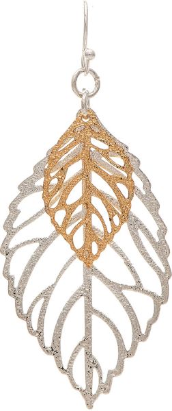 Two Tone Layered Leaves Earring