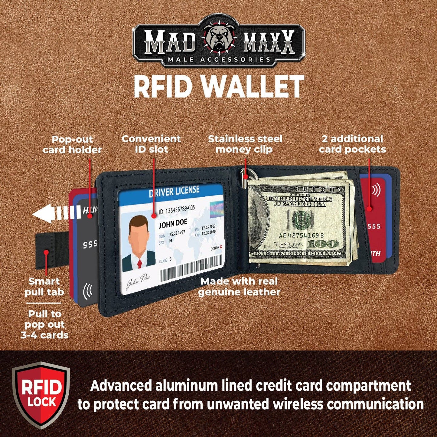 LEATHER RFID WALLET