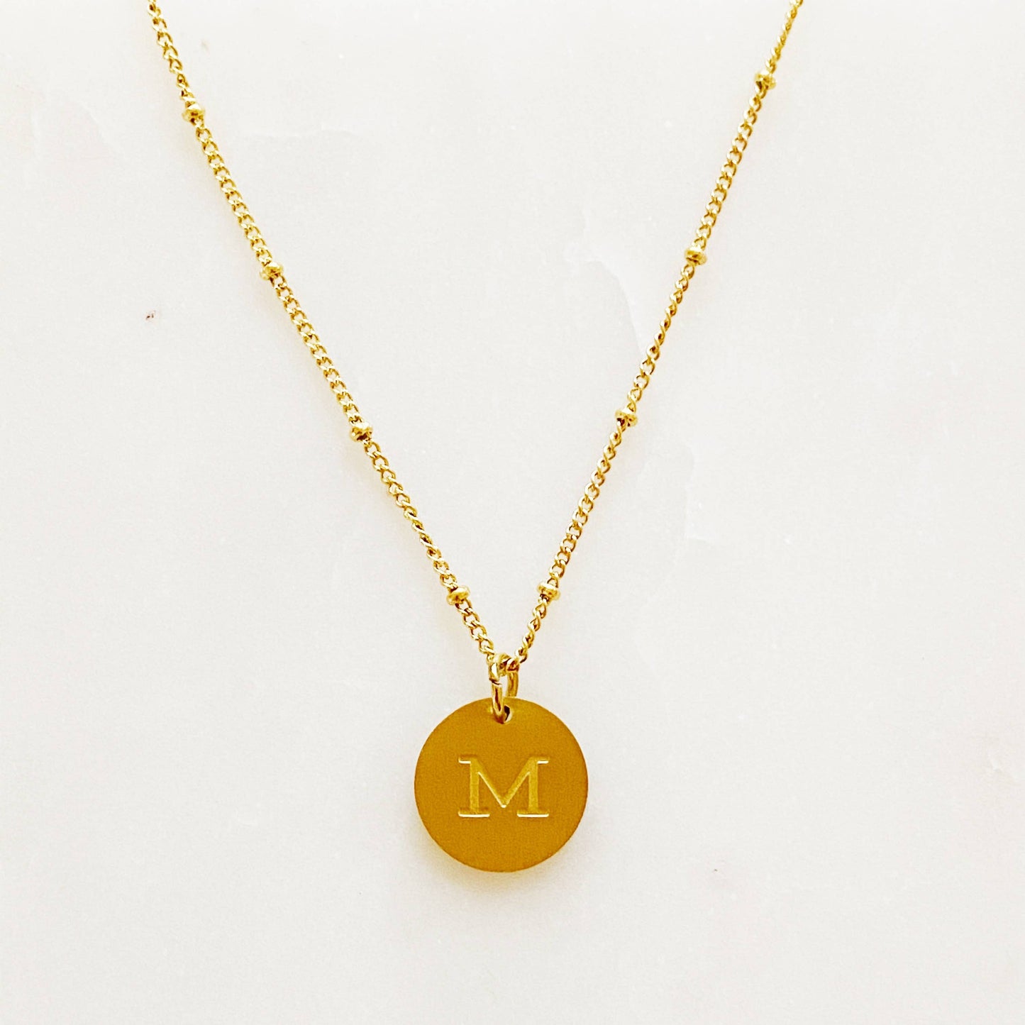 Gold Charm Initial Necklace