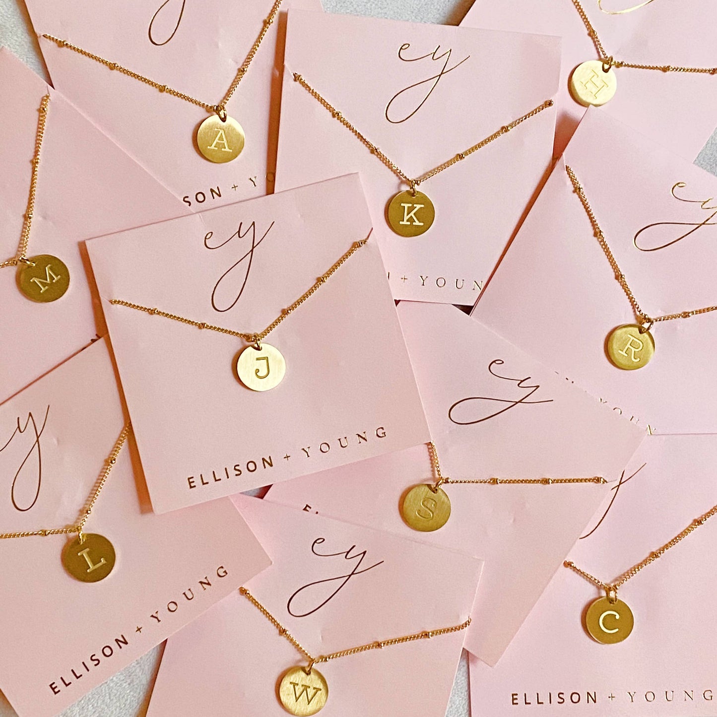 Gold Charm Initial Necklace