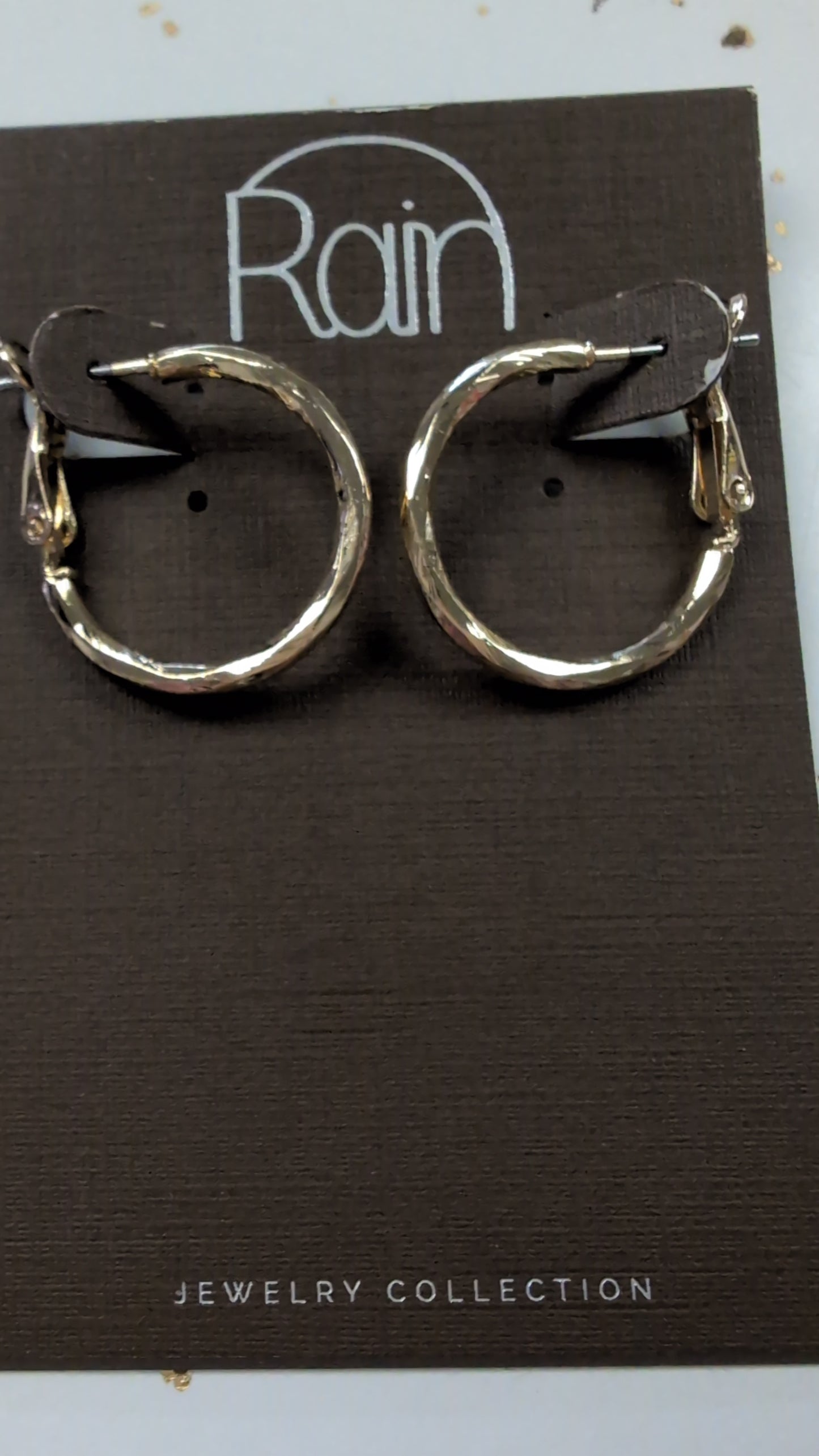 Small Gold Hammered Hoop Earrings