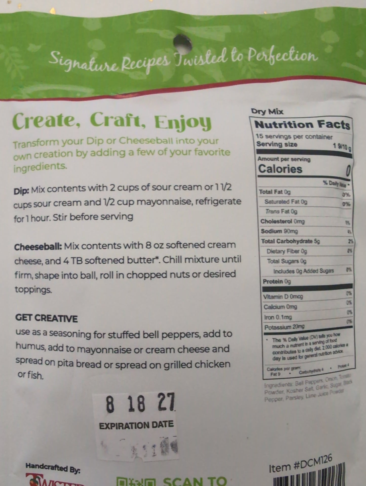 Twisted Pepper Co. Roasted Sweet Peppers Dip & Cheeseball Mix