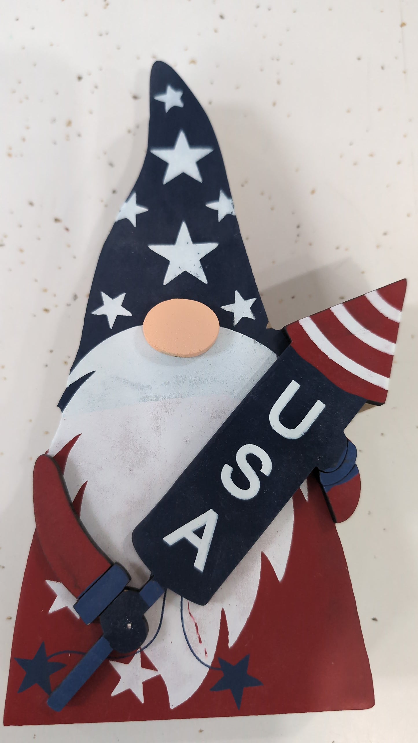 Patriotic Wood Gnome Shelf Sitter