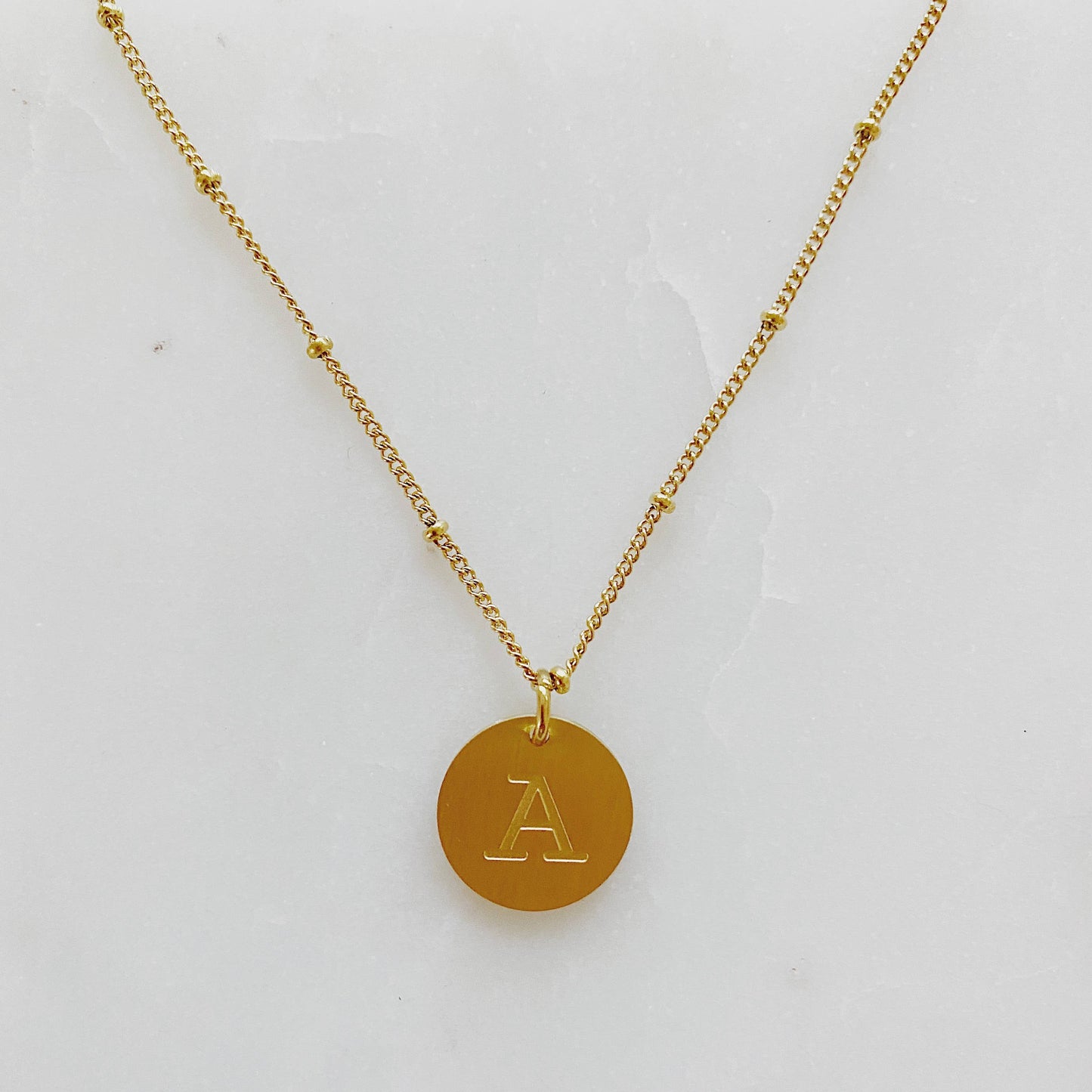 Gold Charm Initial Necklace