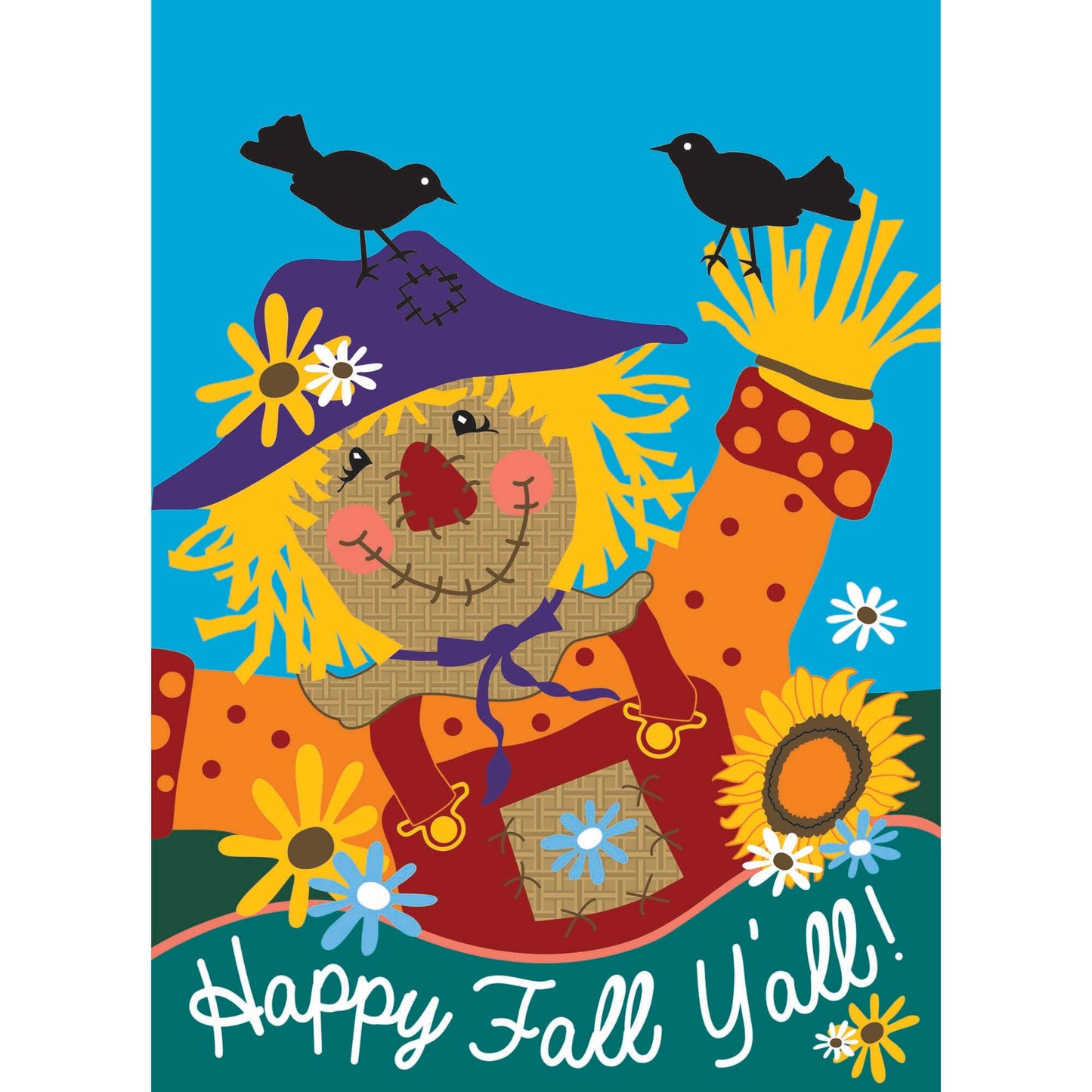 Garden Happy Fall Y'all Scarecrow Flag