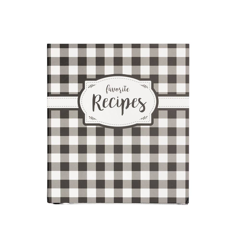 Black / White Check Recipe Binder