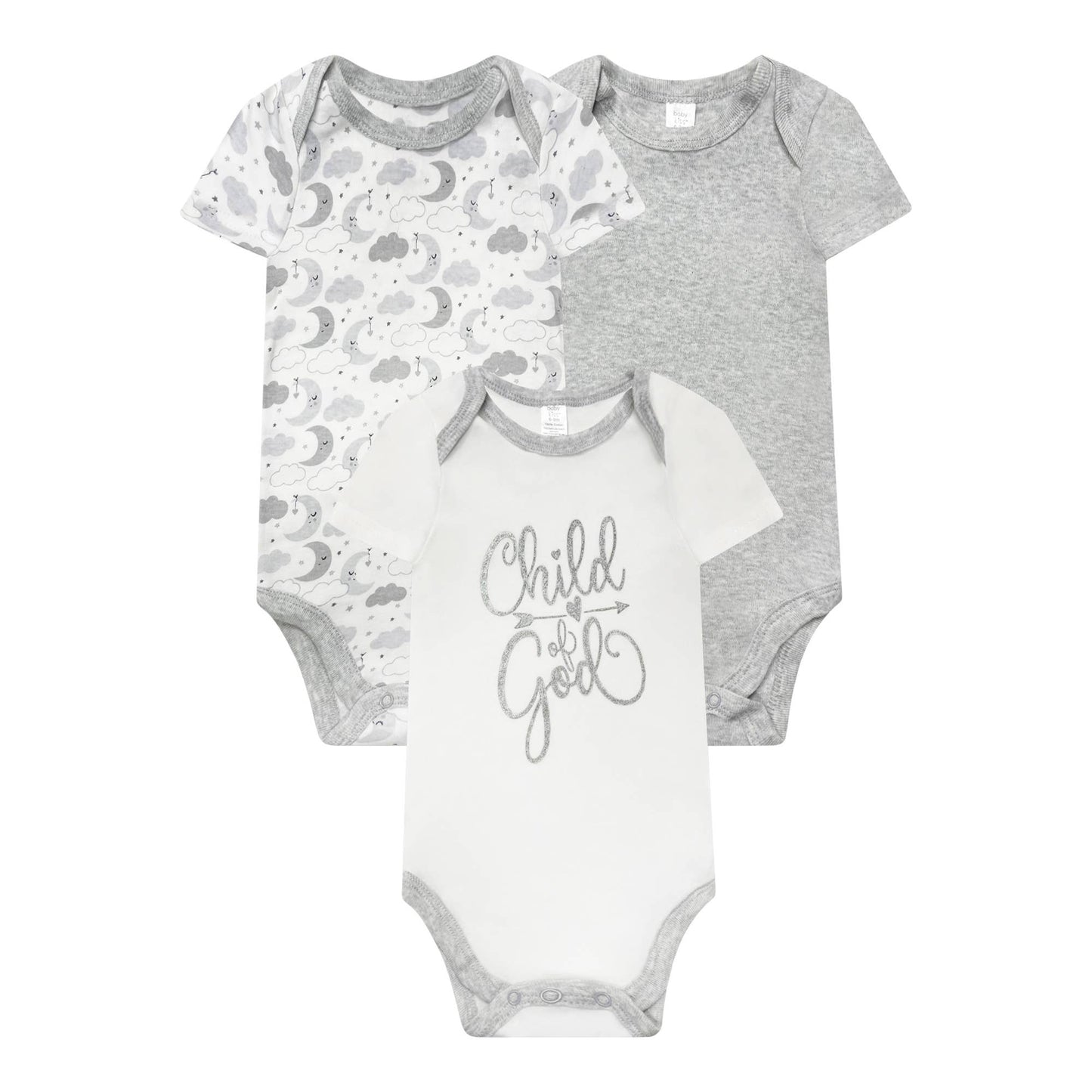 Baby Kiss 3Pk Short Sleeve Bodysuits - Child Of God