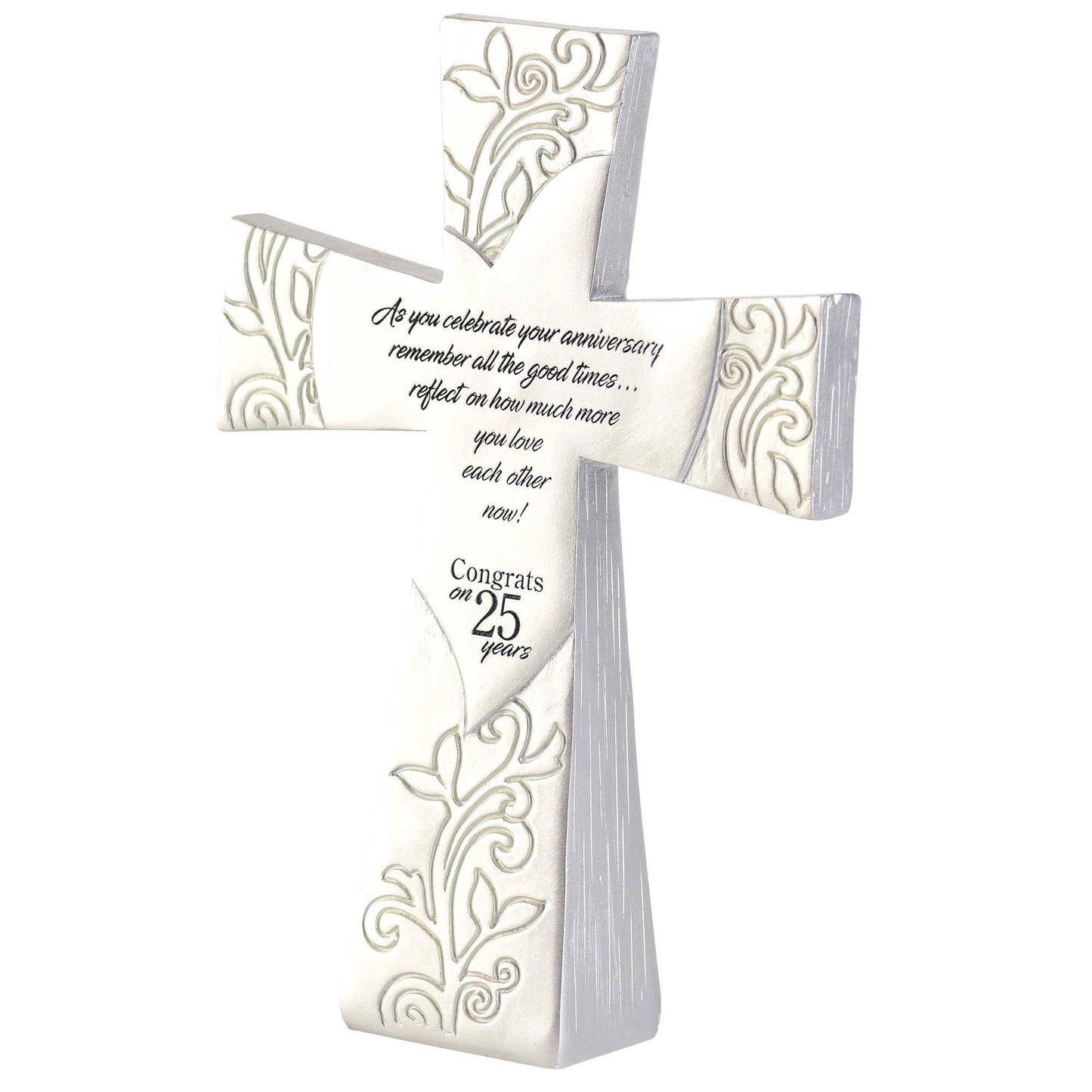 CELEBRATE 25 YEARS RESIN TABLETOP CROSS