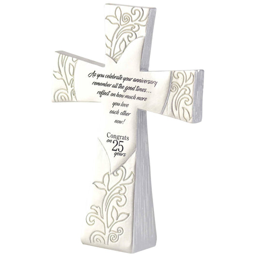 CELEBRATE 25 YEARS RESIN TABLETOP CROSS