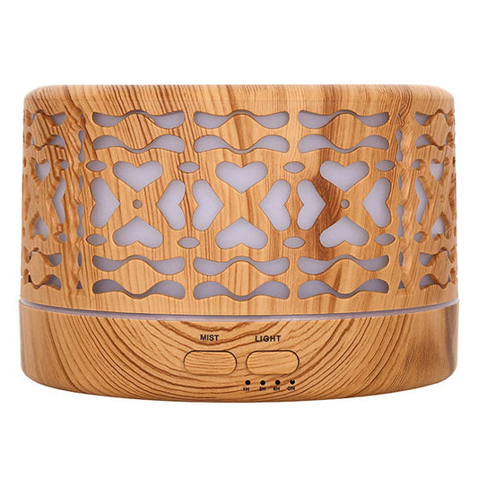 Designer 700ml Ultrasonic 5 in 1 Home Diffuser, Hearts: Light Wood