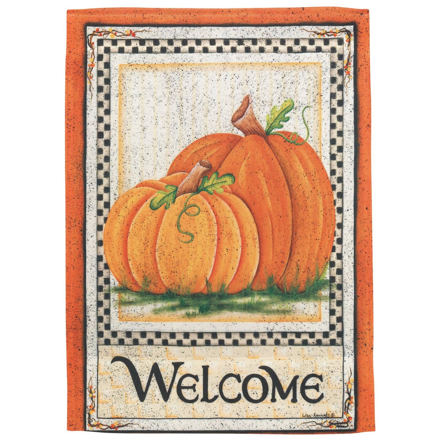 Welcome Pumpkins Large Print Flag